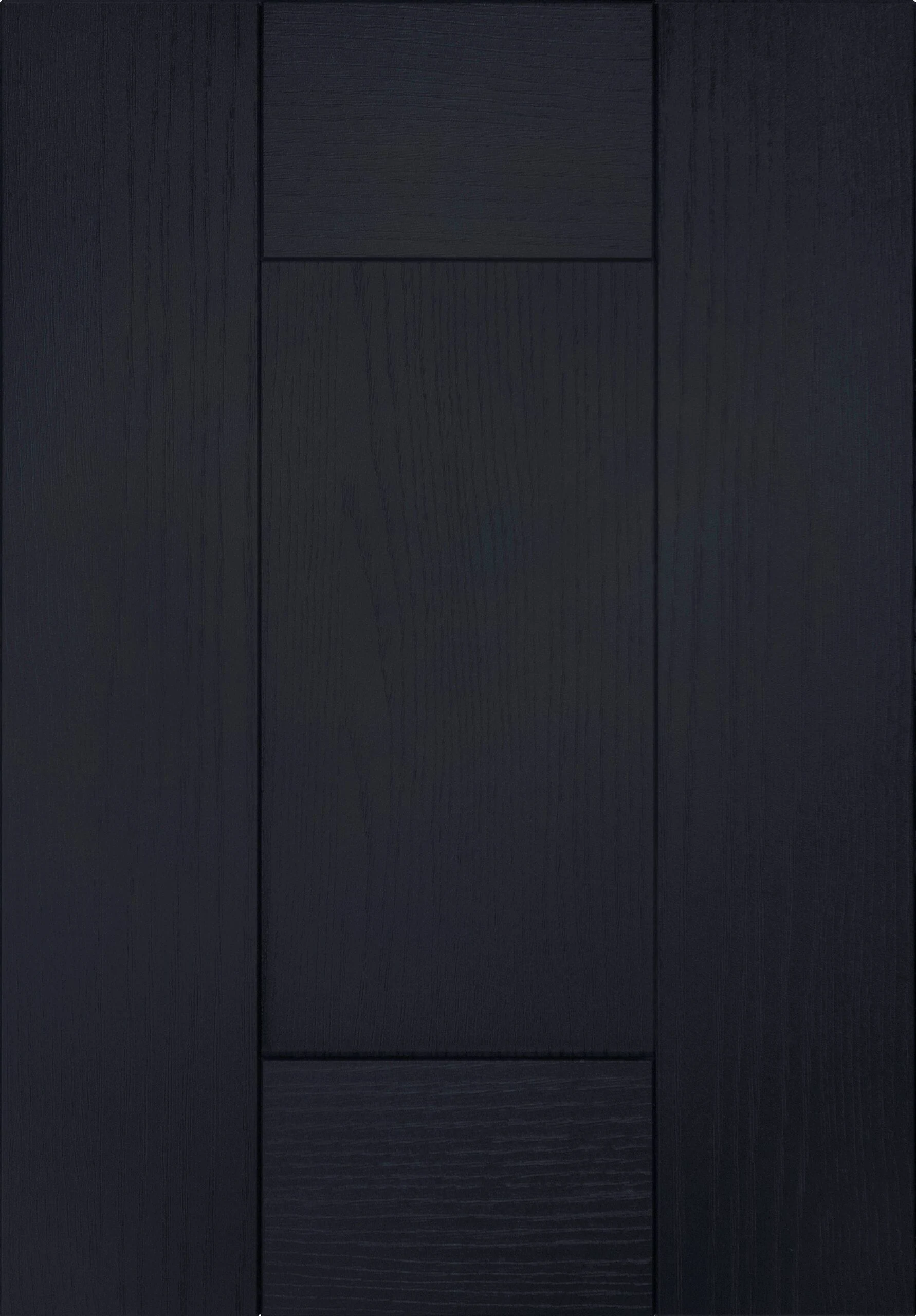 Grained kitchen door in indigo
