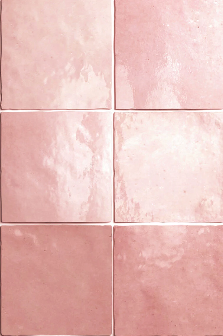 Pink glazed square wall tiles